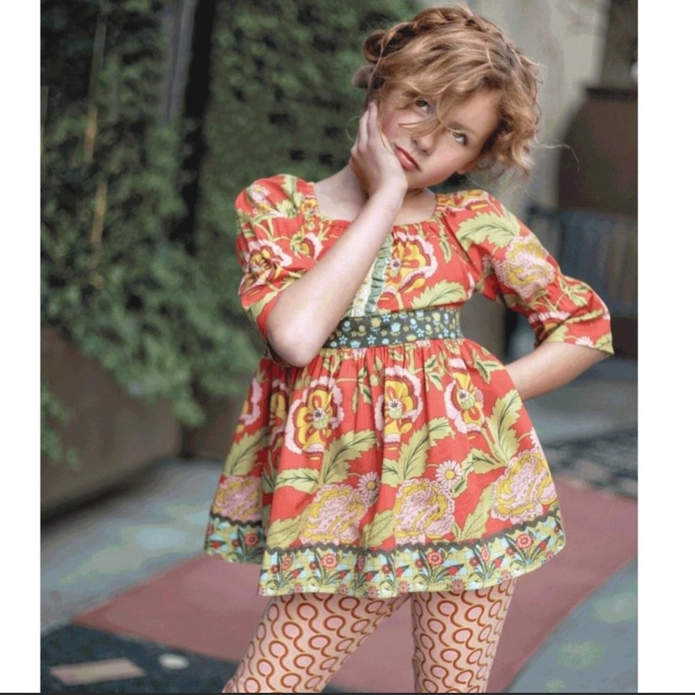 MATILDA JANE • Serendipity Tomato Peasant Floral Top size 4